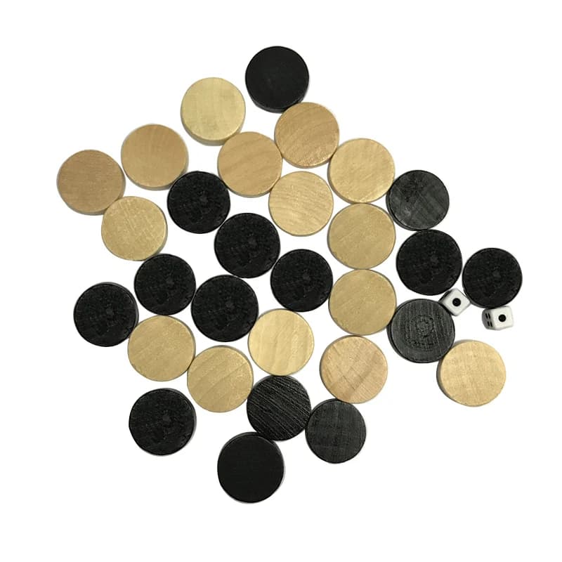 32 pz/set Dama in Legno Dama Gioco da Tavolo Backgammon Pezzi degli Scacchi per Bambini 30 Pezzi degli Scacchi e 2 Pezzi Dadi