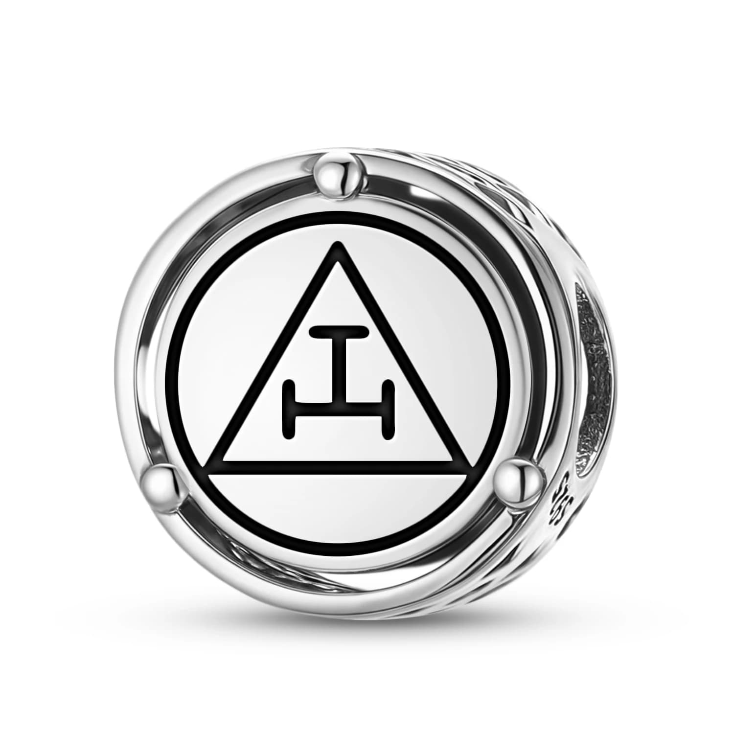 Charm in Argento Sterling 925 della Massoneria 'The Royal Arch', Compatibile con Bracciali Originali, Accessori per Gioielli Fai-da-Te, Perla Familiare