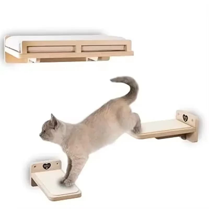 Cat Wall Shelves Purrfect Perches Cat Tree Simple Lightweight Sleek Comfortable Cushion with Fastener Shelves for Wall,
