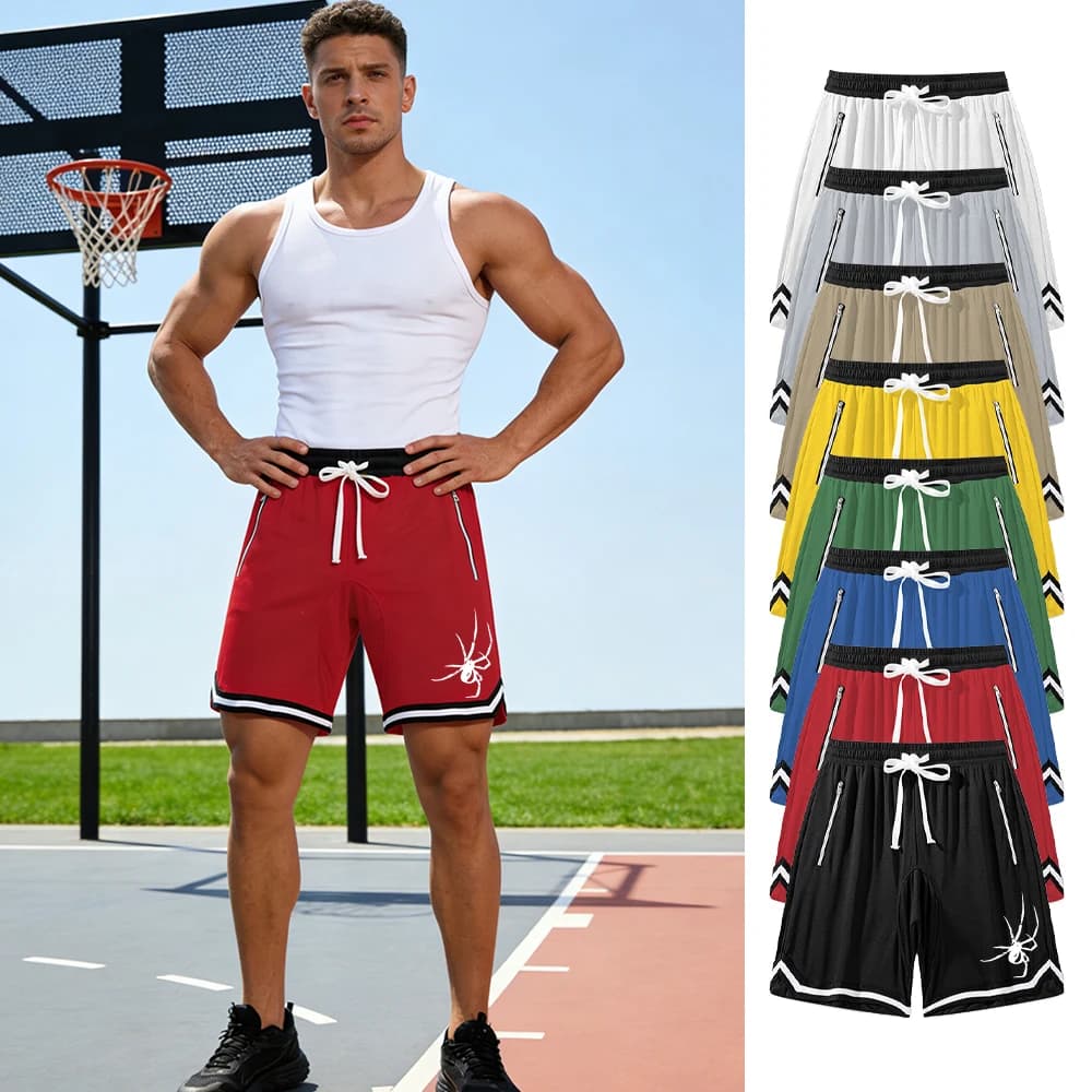 Nuovi Pantaloncini Sportivi da Uomo 2026 con Stampa Ragno, Ideali per Allenamento Quotidiano, Vacanze e Spiaggia, con Coulisse Regolabile