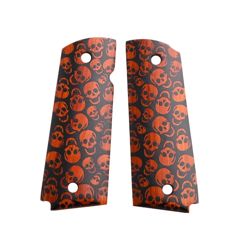 Fullsize 1911 Grips with Wood of Natural color and Texture add black color coating Perfect Assembly