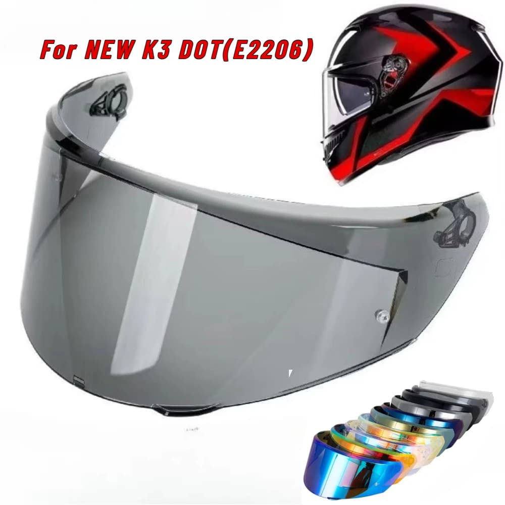 Visors for NEW AGV K3 DOT(E2206) K3 2023 2024 Motorcycle Helmet Lens Replacement Sunscreen Windshield Shield Accessories