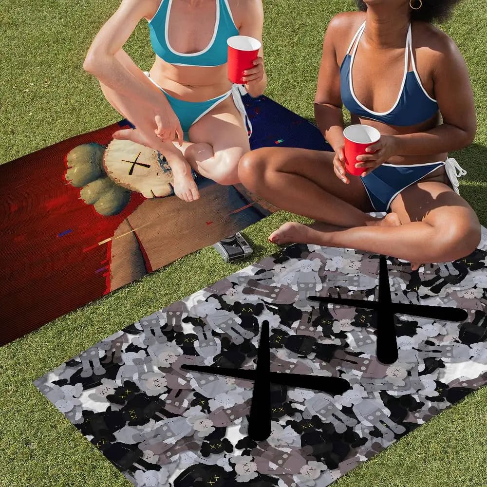Asciugamano da spiaggia alla moda K-Kaws Anime, morbido e assorbente, regalo per bambini, per viaggi, campeggio, palestra