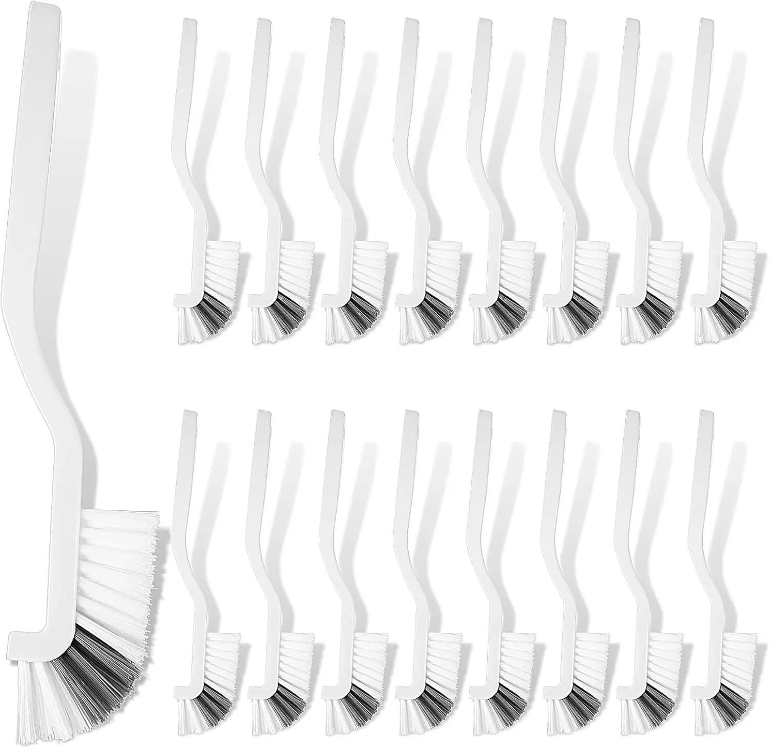 24-Pack 90° Angle Cleaning Brushes for Kitchen, Bathroom, Grout, Tiles, Window Tracks - Stiff Bristles, Durable