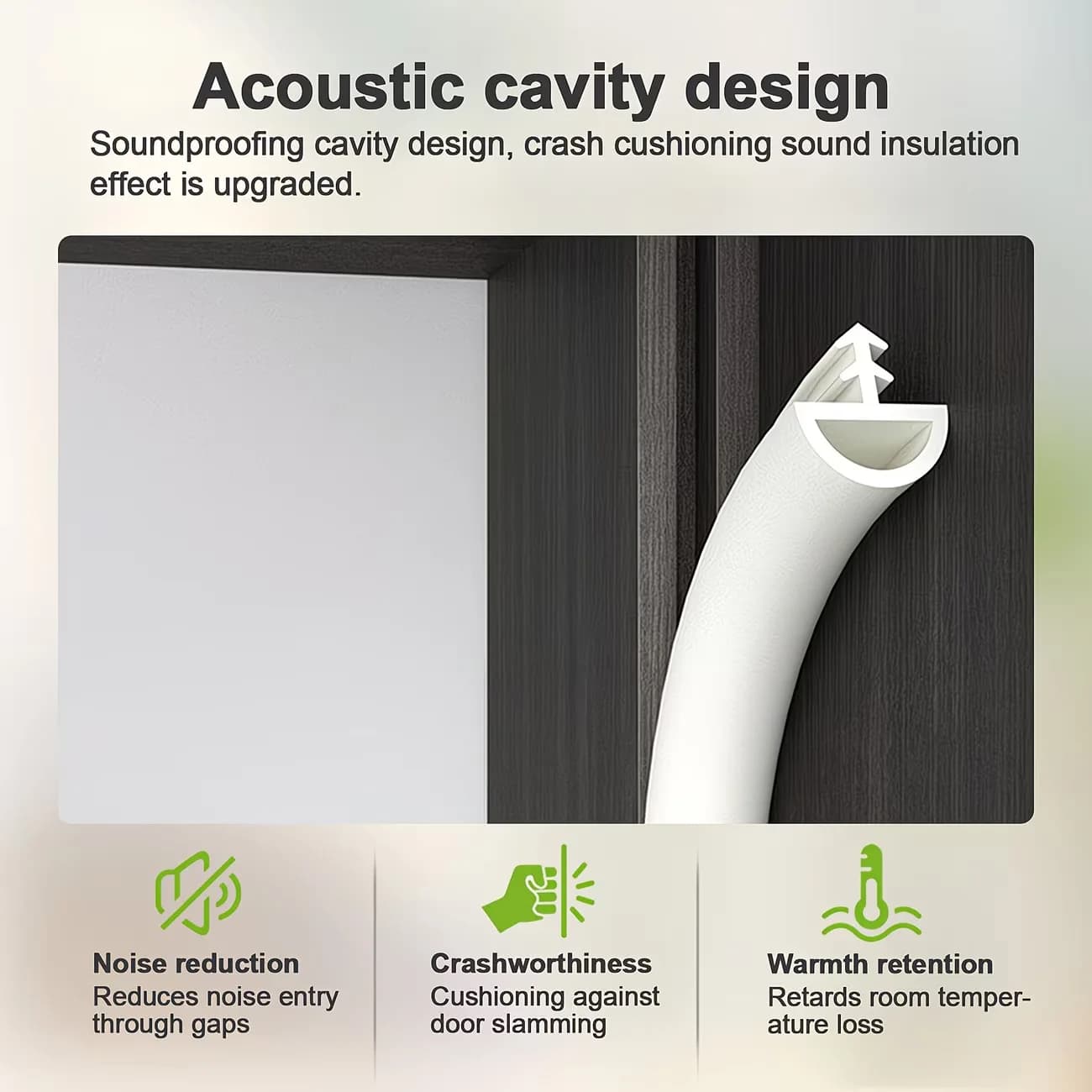 30M/10M Slot-In Door Seal Strip for Wooden Door Rubber Weatherstrip Noise Insulation Door Frame Sealing