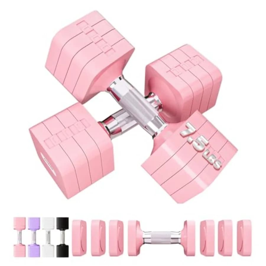 Set di Manubri Regolabili da 15LB, 20LB, 30LB, 40LB, 50LB, Pesi Liberi per Donne e Uomini, Attrezzatura per Allenamento di Forza e Esercizi in Palestra Domestica
