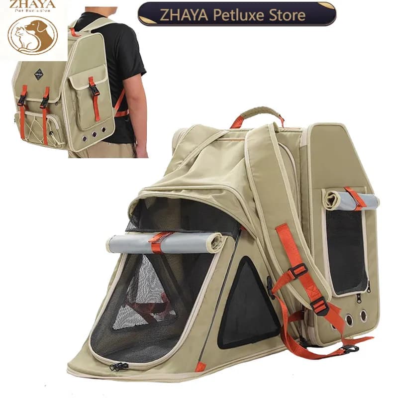 ZHAYA Pet Carrier Backpack Large Capacity Portable Foldable Soft Sided for Cats and Small Dogs Travel Hiking Outdoor Walking