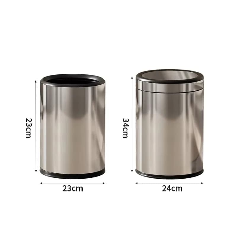 Luxurious new trash can for living room, kitchen, bathroom, hotel, large capacity stainless steel lidded trash can