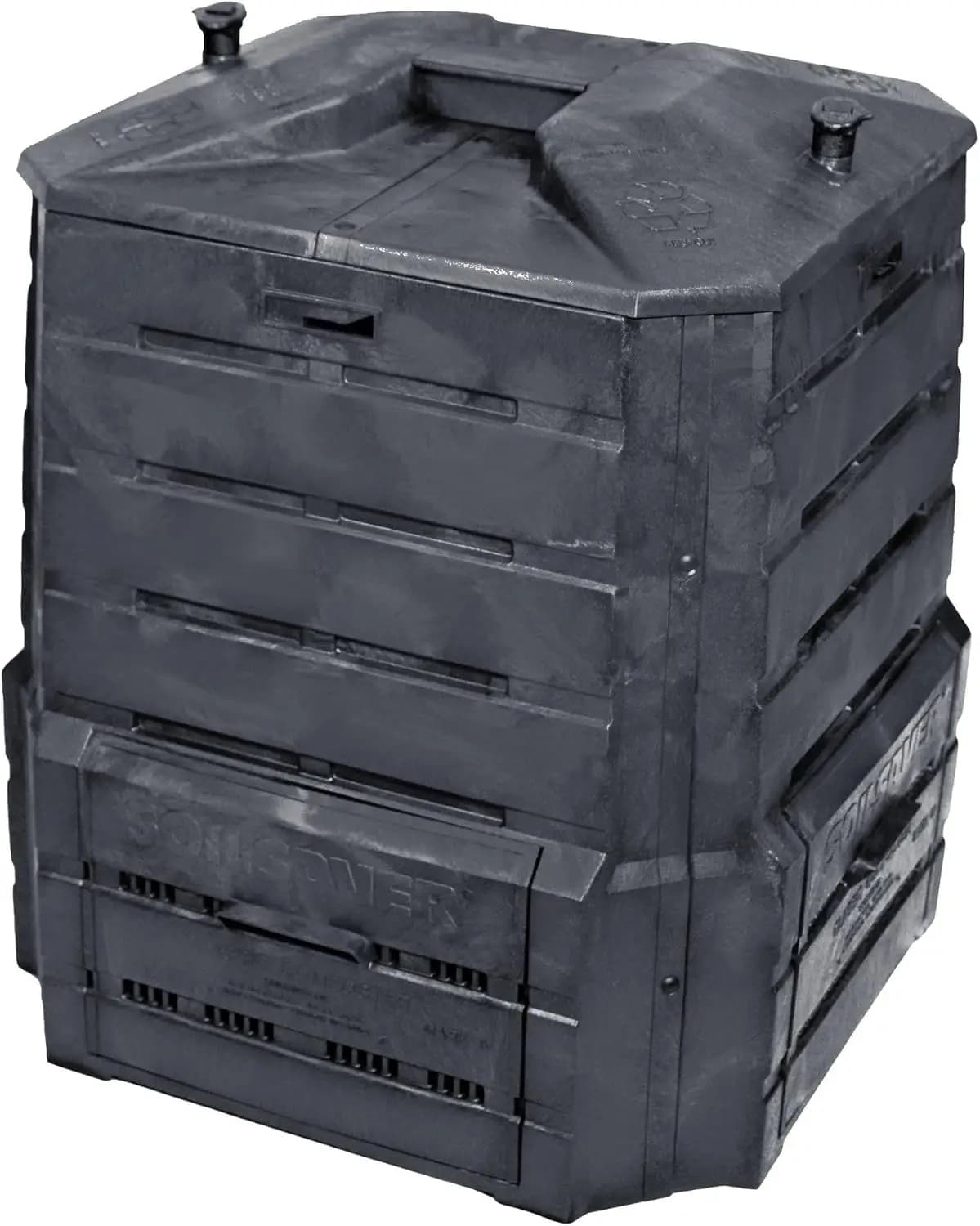 Contenitore per compost classico per rifiuti da giardino, produce suolo ricco in settimane, materiale riciclato ecologico