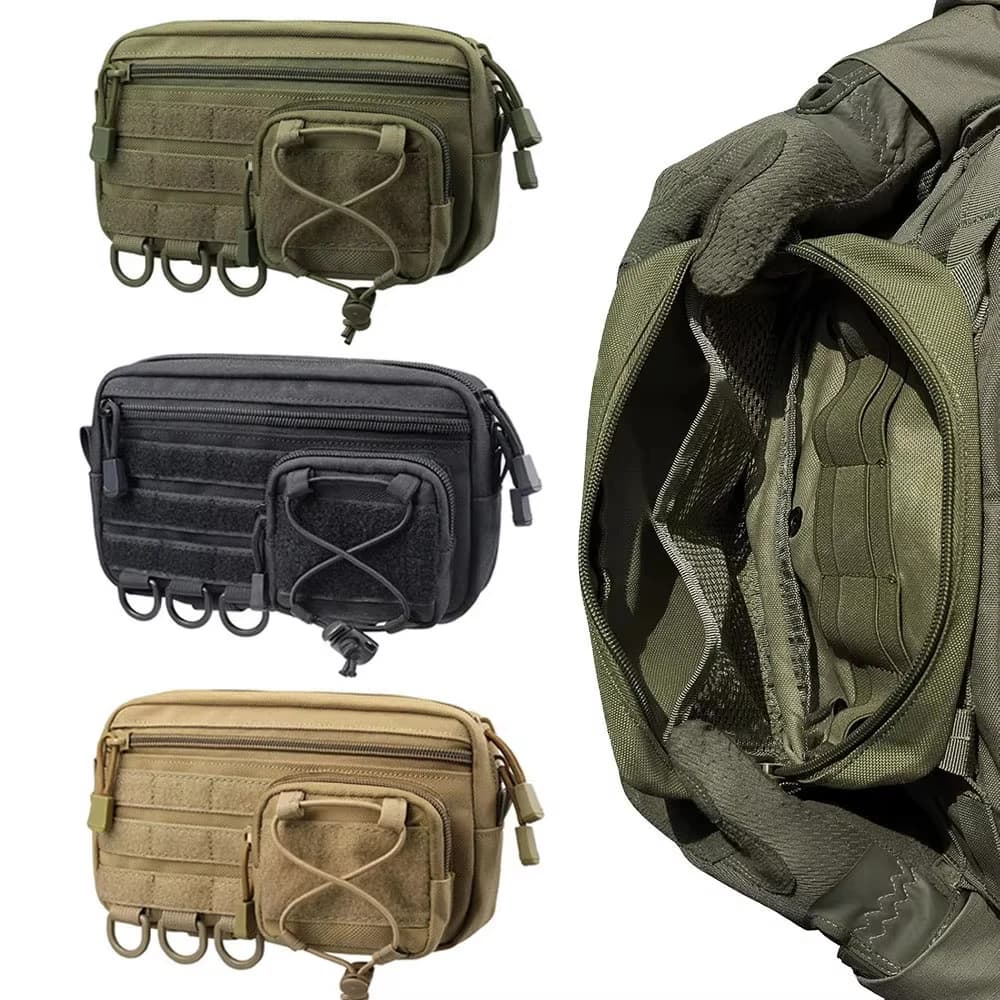 Borsa Tattica Molle per Sport all'Aperto, Custodia per Telefono Cellulare, Marsupio da Uomo con Cerniera, Borsa da Cintura Multiuso, Porta Attrezzi EDC
