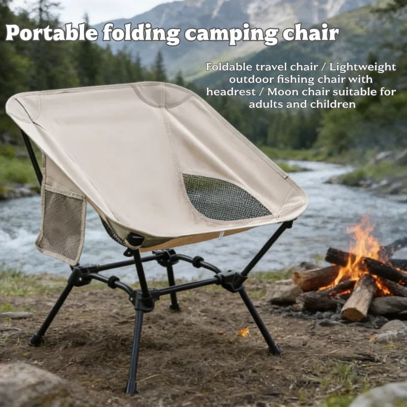 Sedia da Pesca Pieghevole da Esterno, Sedia da Campeggio Portatile con Portabicchieri e Cuscini, Ideale per Viaggi a Lunga Distanza, Picnic, Campeggio e Pesca