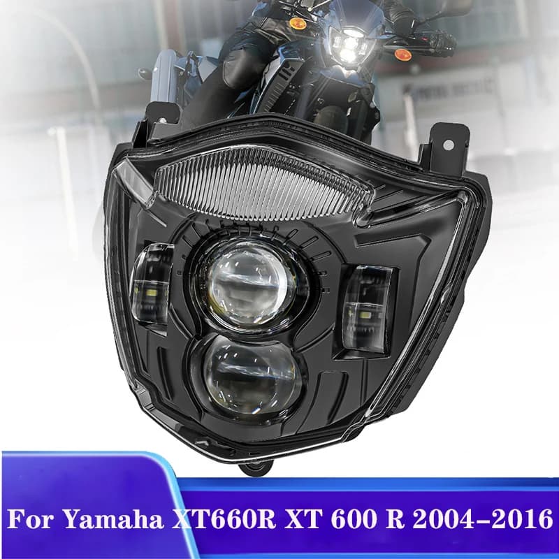 Faro anteriore a LED per Yamaha XT660R XT 600 R 2004-2016 XT660X 2004-2006 E24 E-mark Lampada frontale per moto con DRL
