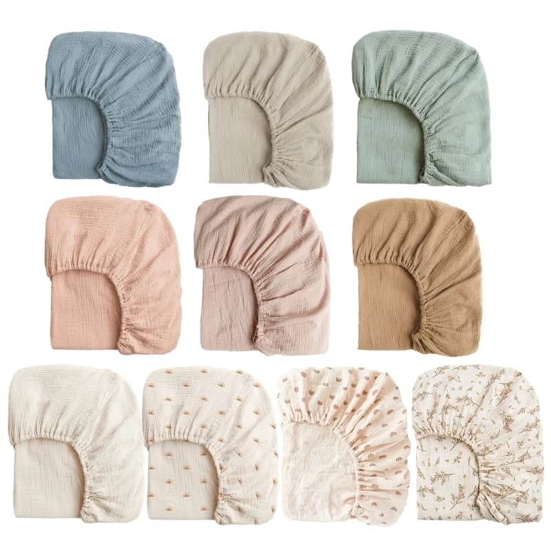 Comfortable bed-linen with corners for baby cot, soft and breathable, bed-cover with corners, cot accessory, room decoration