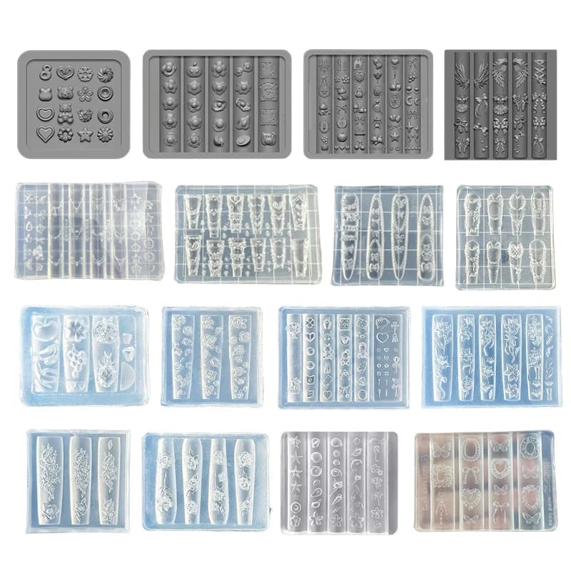 Stampo in silicone 3D per nail art design fiocco in rilievo modello barocco fragola modelli per manicure piatti strumenti accessori