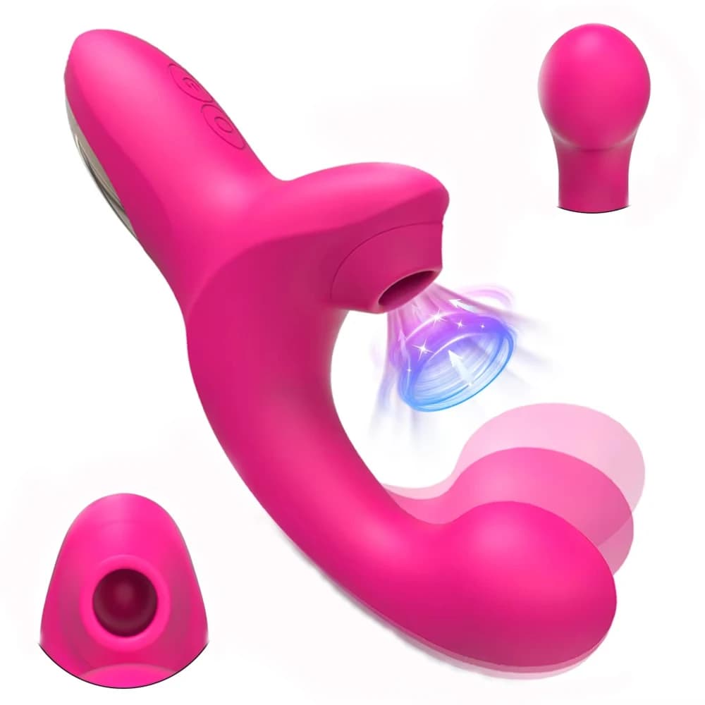 Potente Vibratore Dildo con Funzione di Suzione per Donne, Stimolatore Clitorideo a Vuoto, Vibratore con Dita Ondulate, Giocattolo Sessuale per Adulti