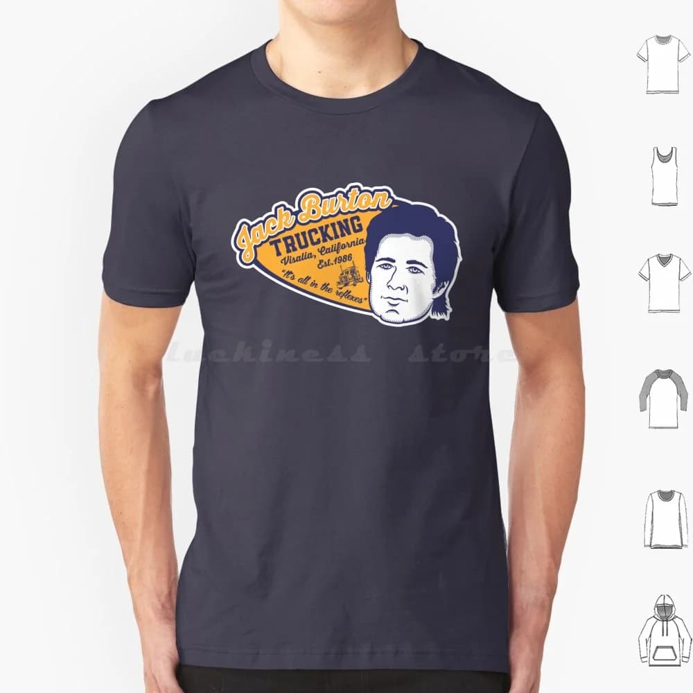 Jack Burton Trucking T Shirt Big Size 100% cotone Big Trouble Little Lo Pan Jack Burton Trucking Cultura pop anni '80 Movie Cult