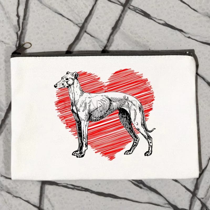 Greyhound Dog Crazy Greyhound Lady Stampa Borsa per il trucco Borsa da viaggio per articoli da toeletta Borsa per cosmetici con cerniera in tela femminile Miglior regalo