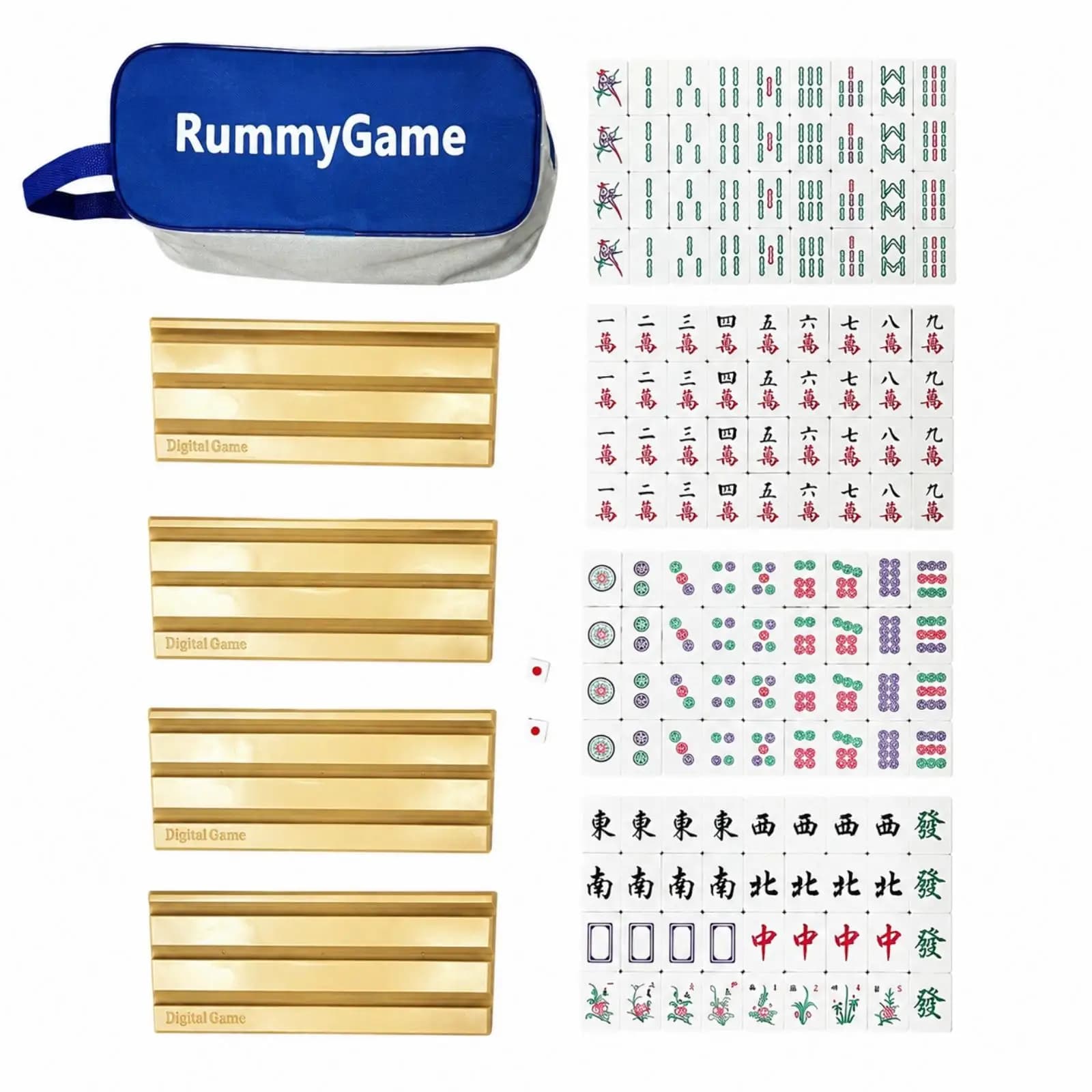 Mahjong-Style Strategy Tile Game 30-Minute Average Play Time, Builds Hand-Eye Coordination, Mahjong Tile Set with Accessories,