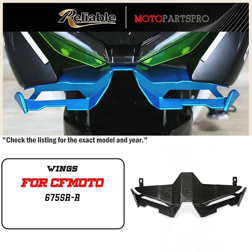Kit di protezione della copertura dell'ala aerodinamica per alette per moto, ali della carenatura anteriore per moto 675SR-R 675SR 675 SRR