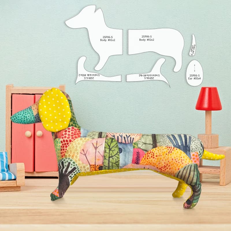 YOMDID 6 pezzi modelli acrilici a forma di cane strumenti per cucire bambole fai da te artigianali modelli per quilting di cani di memoria set con istruzioni