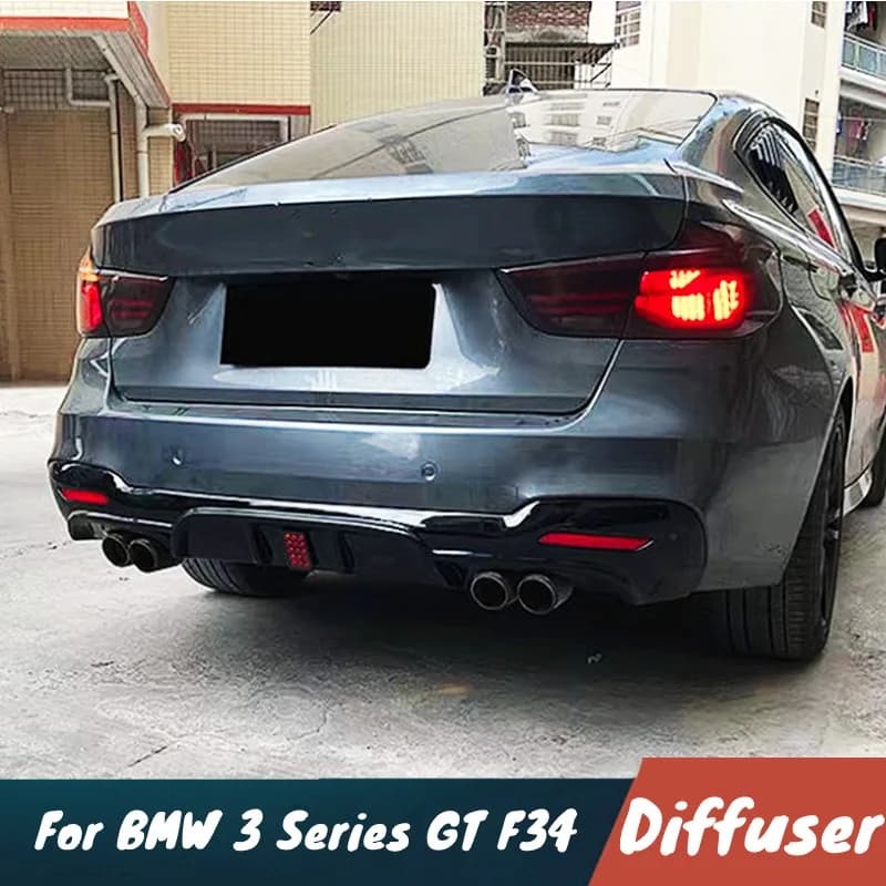 For 2014-2018 BMW Series 3 GT F34 M Sport 4 Doors Car bumper Rear Diffuser Lip Spoiler Splitter Exterior Tuning Accessories