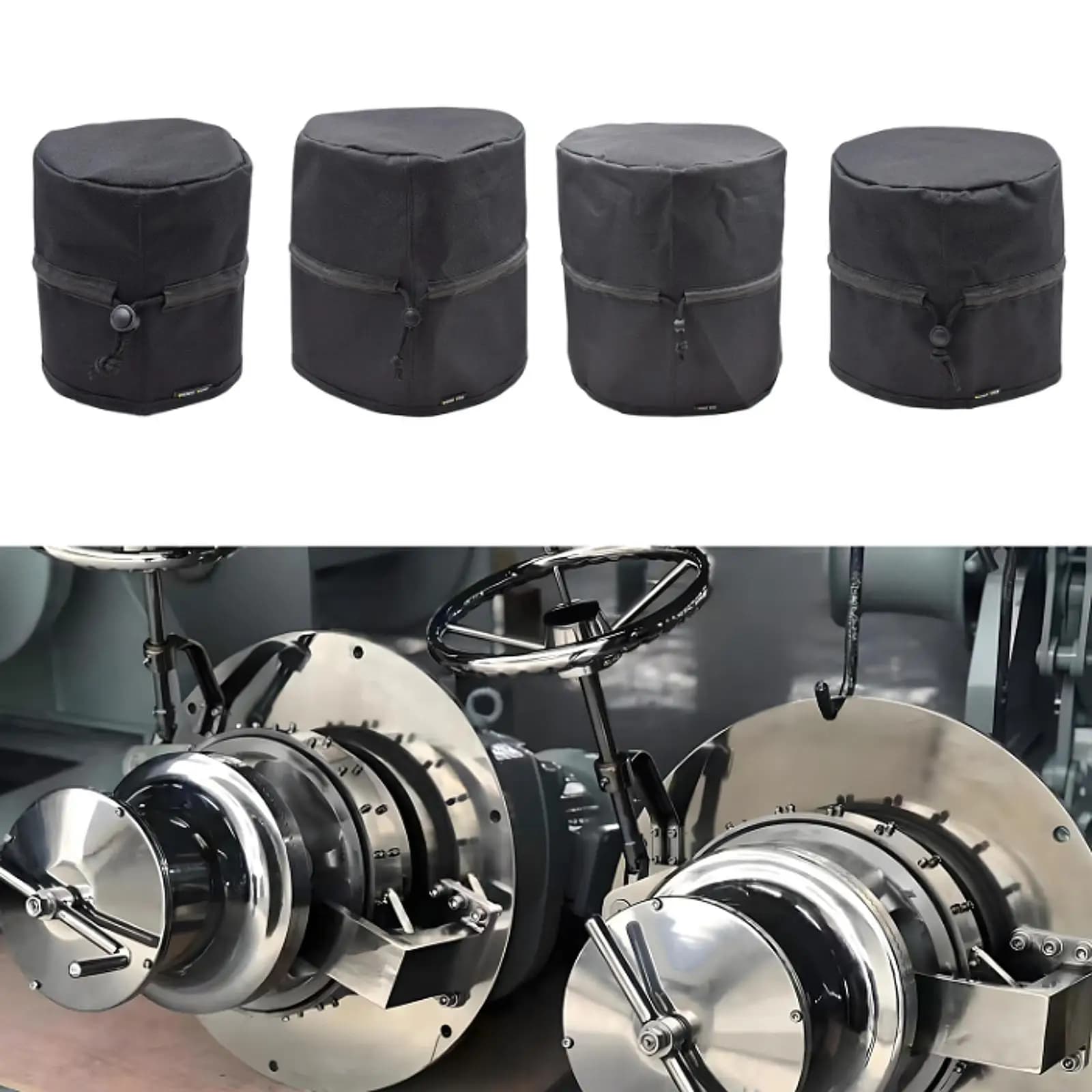 Protezione per verricello di ancoraggio per verricello nero Copertura per verricello per barca a vela marina impermeabile con coulisse per rimorchio per barca