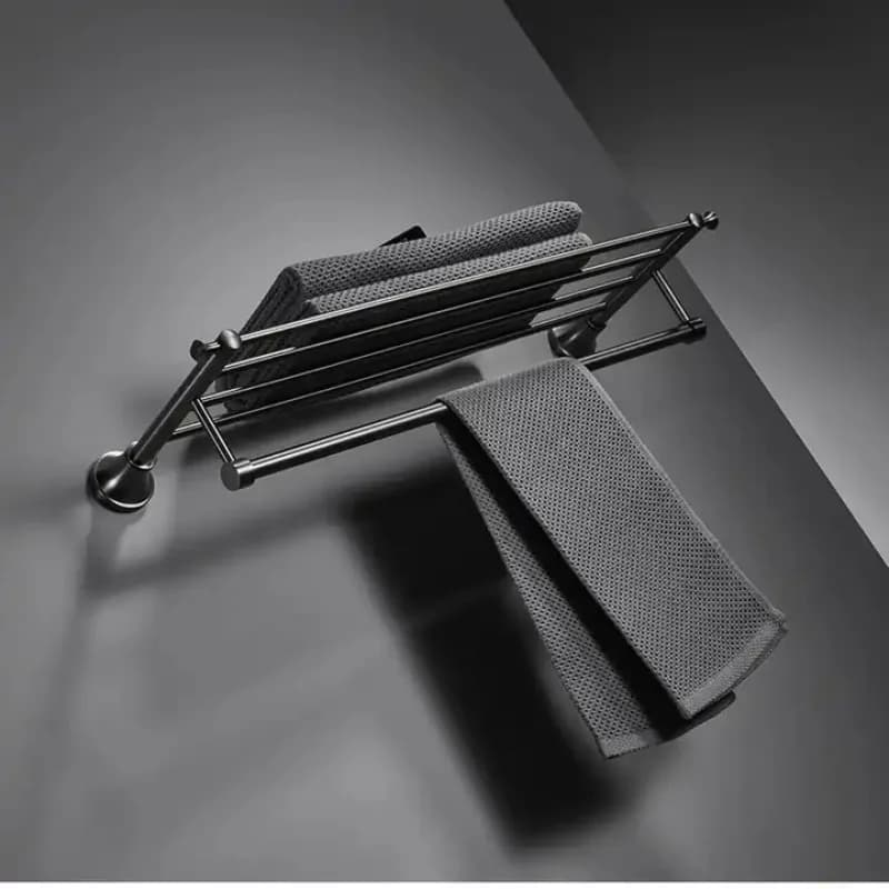 Accessori per Bagno, Porta Asciugamani Doppio a Parete in Grigio Spazzolato, Accessori per l'Igiene del Bagno