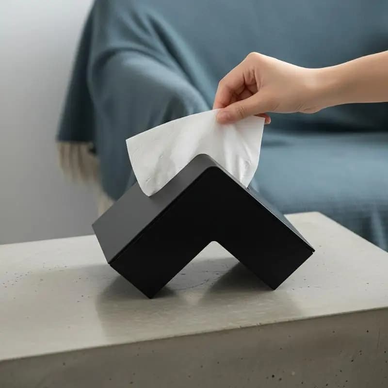 Creative L-shaped Tissue Box Living Room Luxury Desktop Drawer Multifunctional Desktop Decorative Tissue Box Storage Supplies