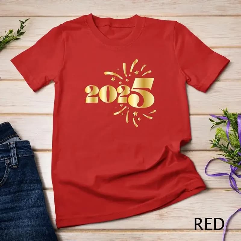 Luxurious New Year s Eve 2025 Gold Design Funny T shirt Unisex T shirt