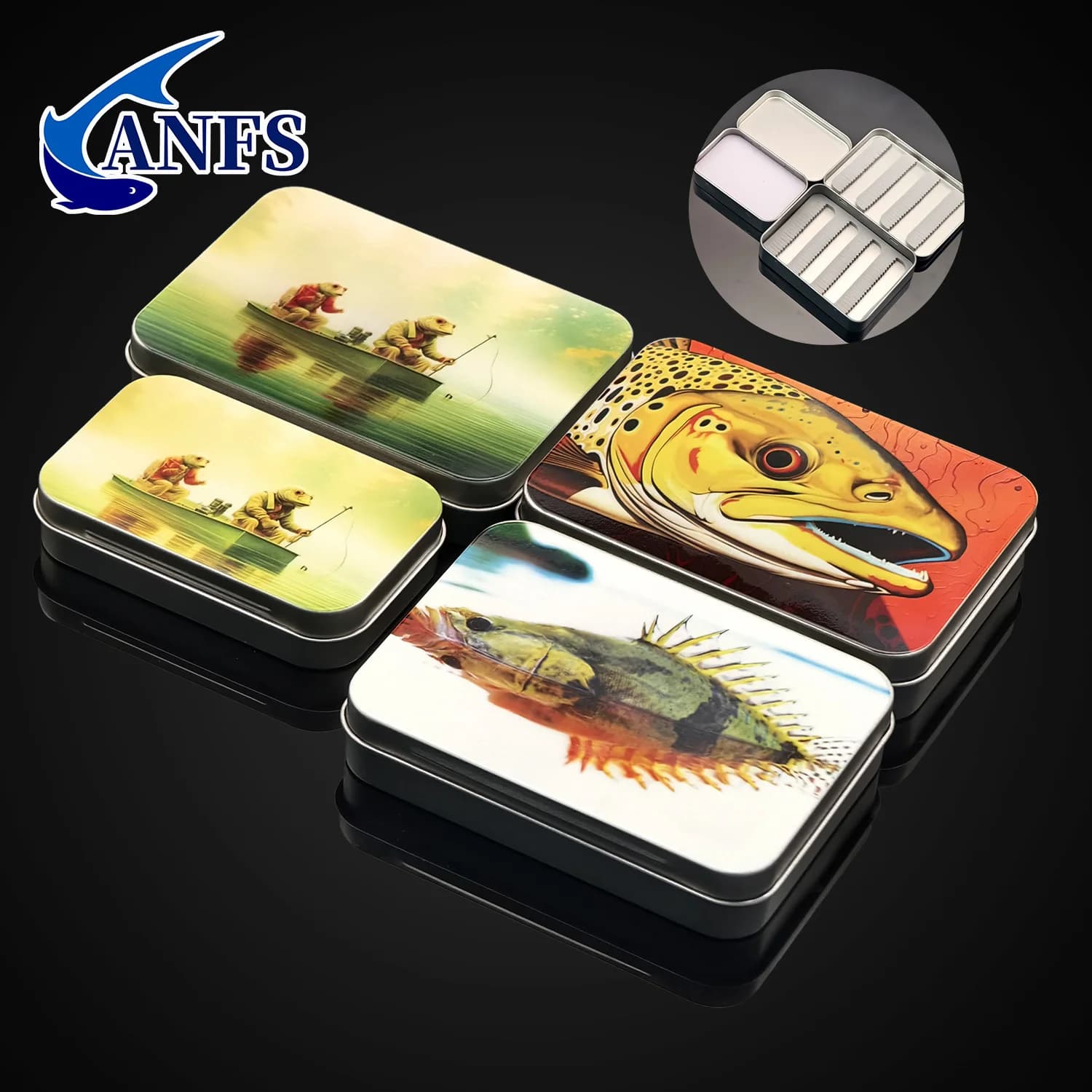 ANFS 1 Piece Metal Equipment Box, Fly Fishing Box, Premium Design Hook Organization, Organized Equipment Box, Fishing Equipment Box