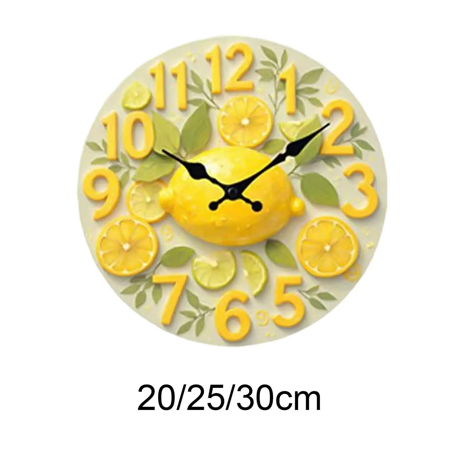 Fruit Shaped Wall Clock, Modern Wood, Elegant and Decorative, Quiet for Kitchen, Office, Dining Room