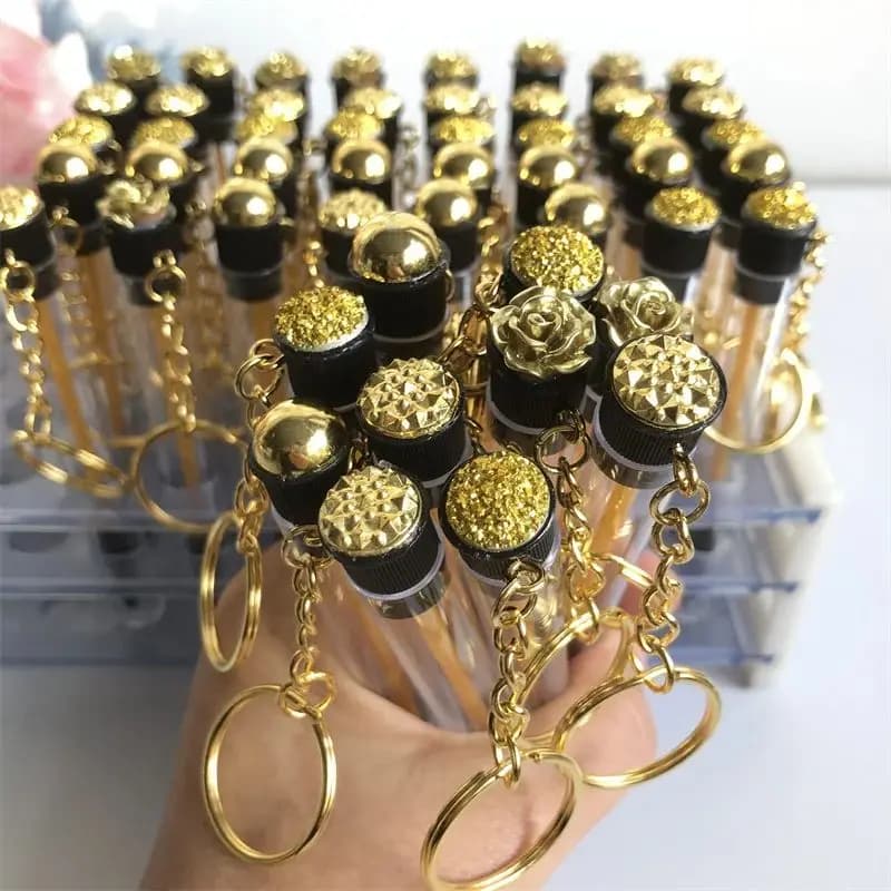 Golden Eyelash Spoolies Bacchette Reusable for Eyelash Mascara in Pipes Pettine for Eyebrows Applications for Containers Tools with Keychain