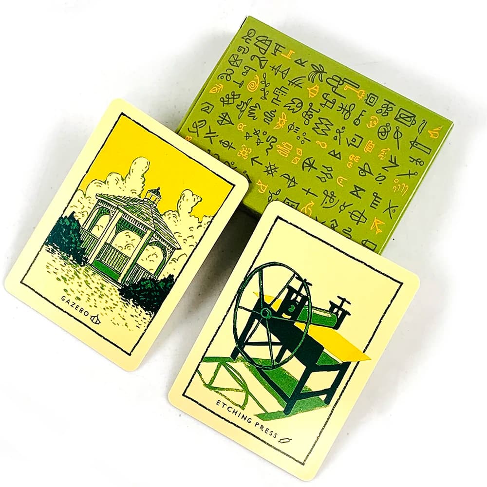 9*6.4CM Green Glyphs Oracle Cards A 50 Cards English Fortune-telling Divination Oracle Board Playing Table Game For Party