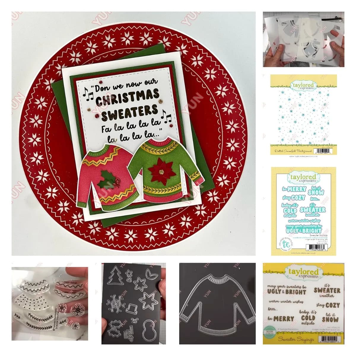 Arrival New Christmas Card Making Kit Cut Dies Sweater Stencil Snowfall Background Stamps DIY Scrapbook Diary Decor Crafts Molds