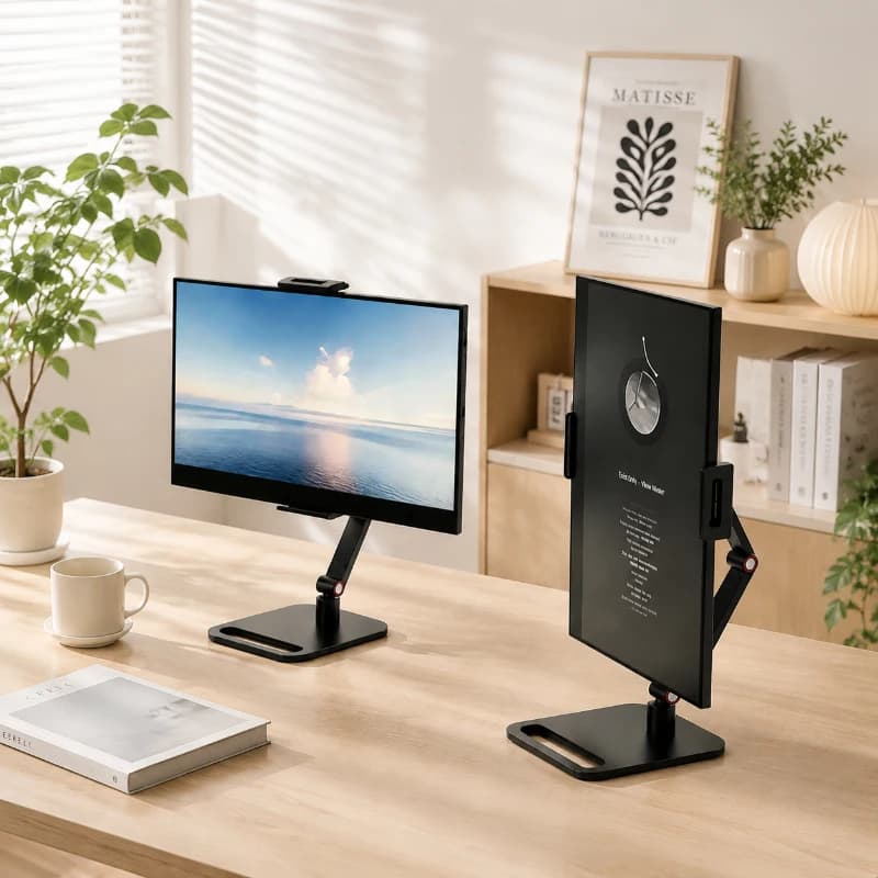 Expandable Monitor Stand, Portable Adjustable Clamp Holder for Laptop, Gaming Desktop, Phone & Vertical Screen, Universal Desk