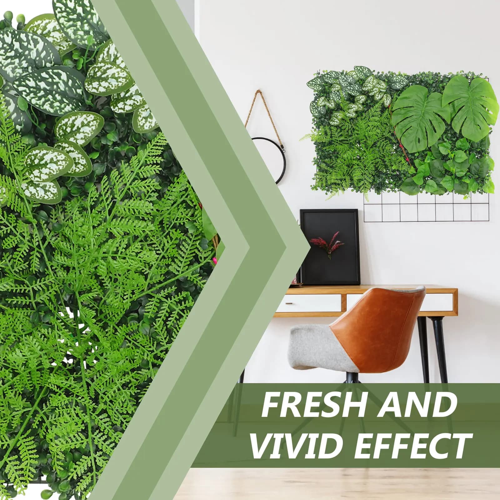 Realistic Artificial Siepe Panel, Vegetal Wall Decoration for Commercial Centres, Hotels and Gardens, Resistant to Change, Low Maintenance