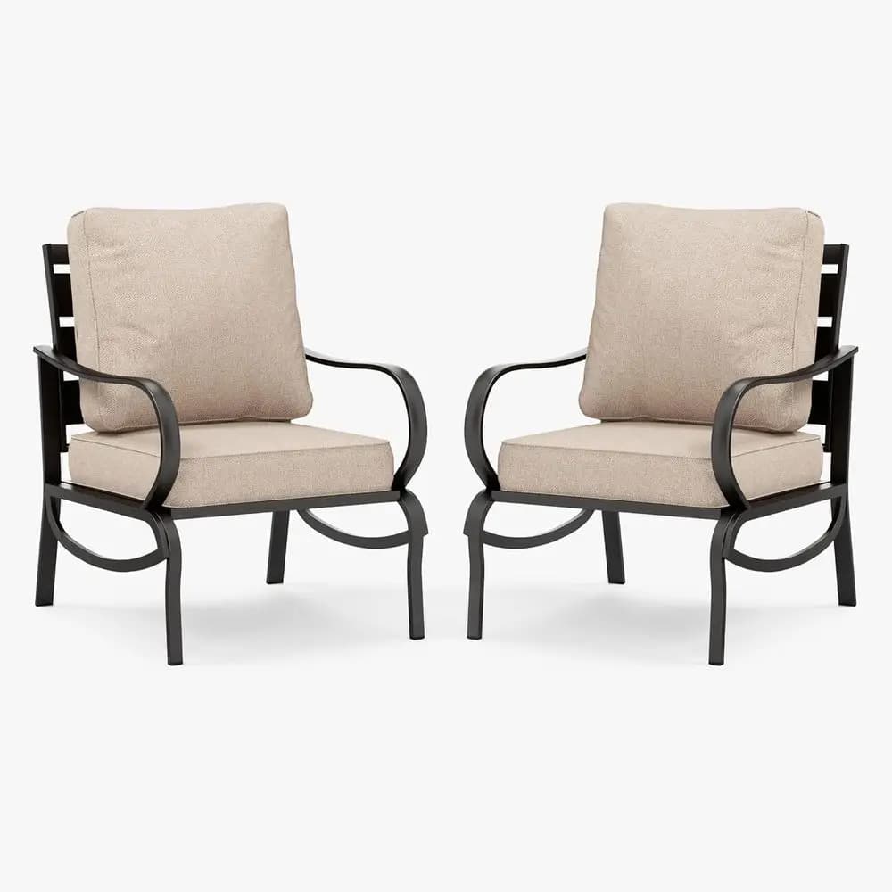 Set di mobili da giardino in 2 pezzi con sedie imbottite