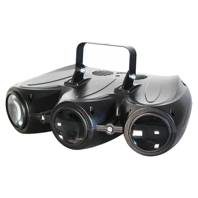 30W RGBW Modello colorato Effetto scenico Luce Controllo del suono LED semovente Proiettore dirigeable a tre teste Luci per feste in discoteca DJ