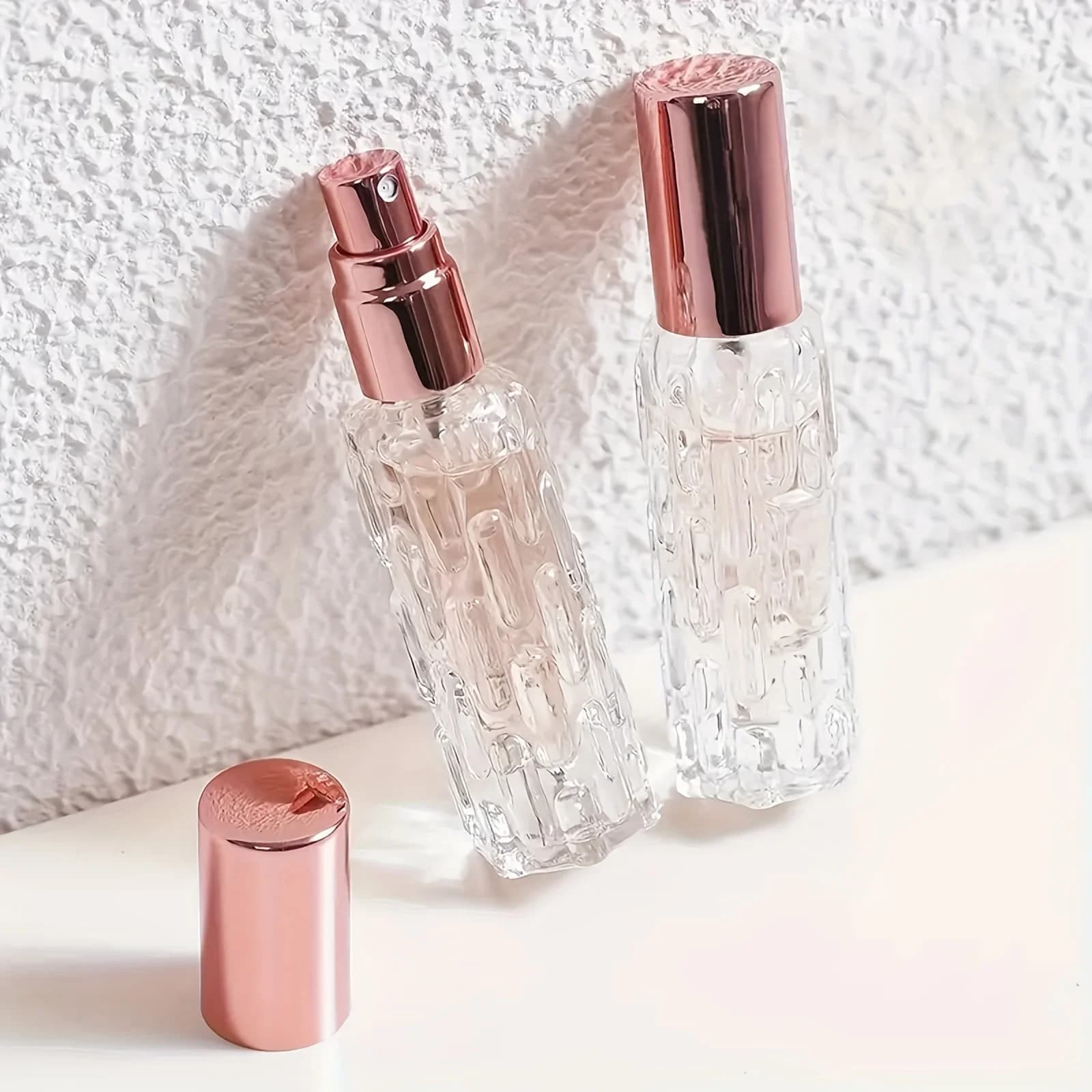1 pc 10 ml portable reusable glass perfume bottle Cosmetic container Vacuum spray absorber Sub-travel bottle