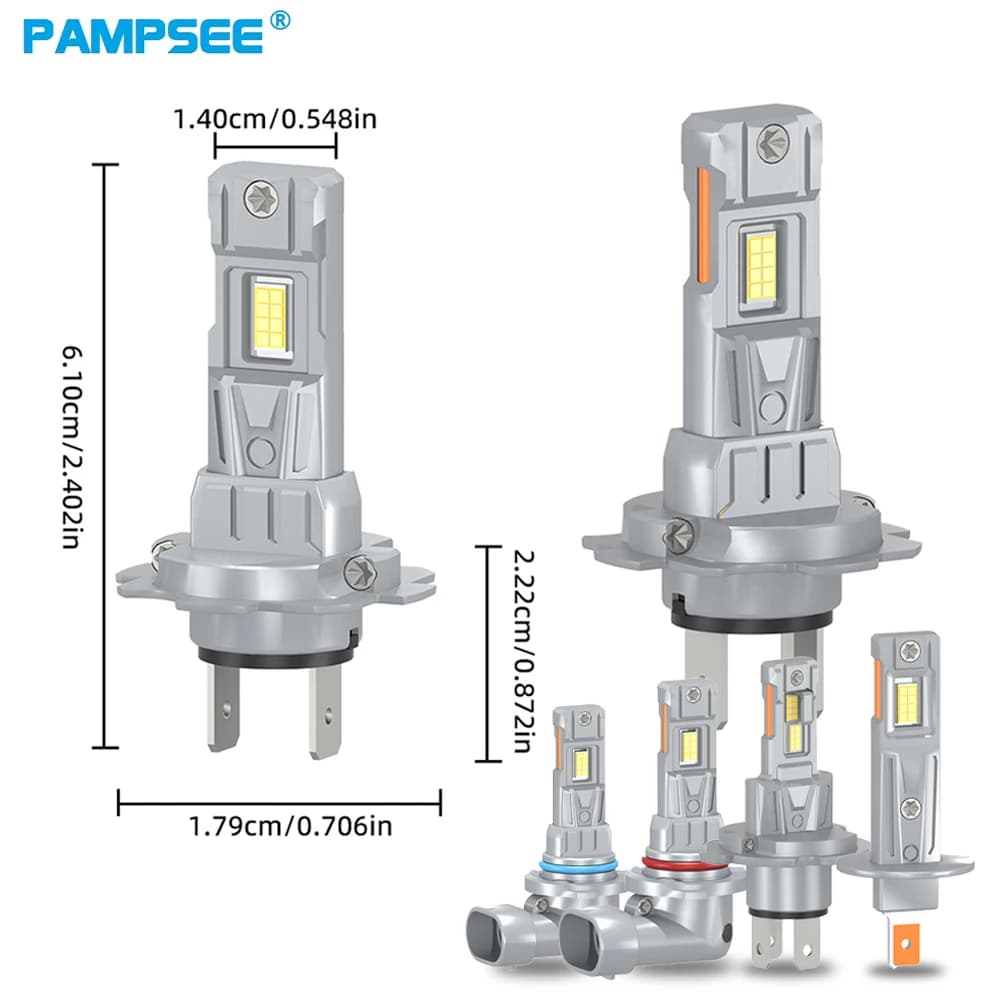 Auto Accessories: H7 LED light bulbs for headlights, Compatible with H4 H1 H11 9005 9006 HB3 H8 H9, Diode lights for headlights and Fendinebbia