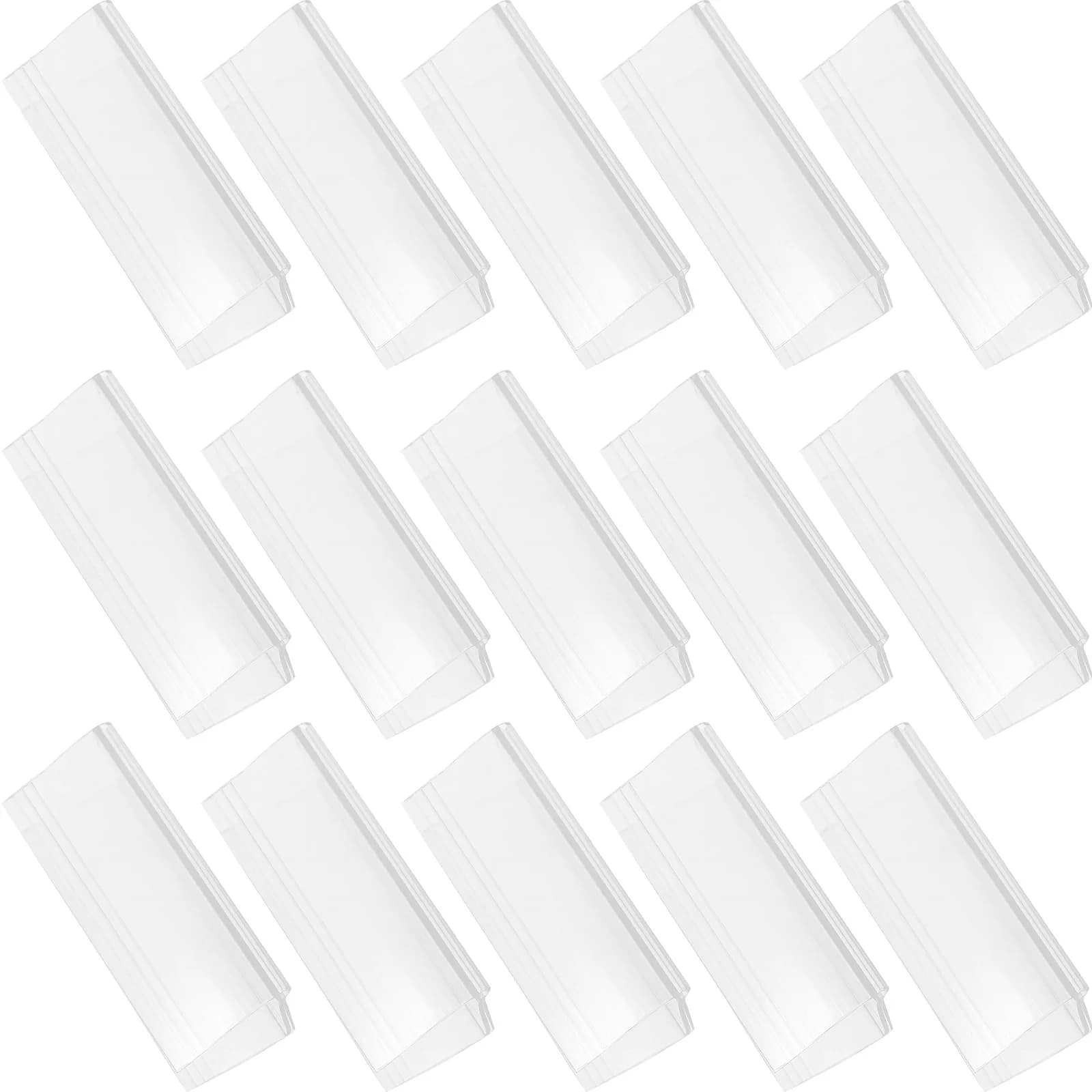 50 Pezzi Portaetichette in Plastica Trasparente, Clip per Scaffali a Filo Metallico per Supermercati, Scuole, Biblioteche, Organizzazione di Librerie e Contenitori