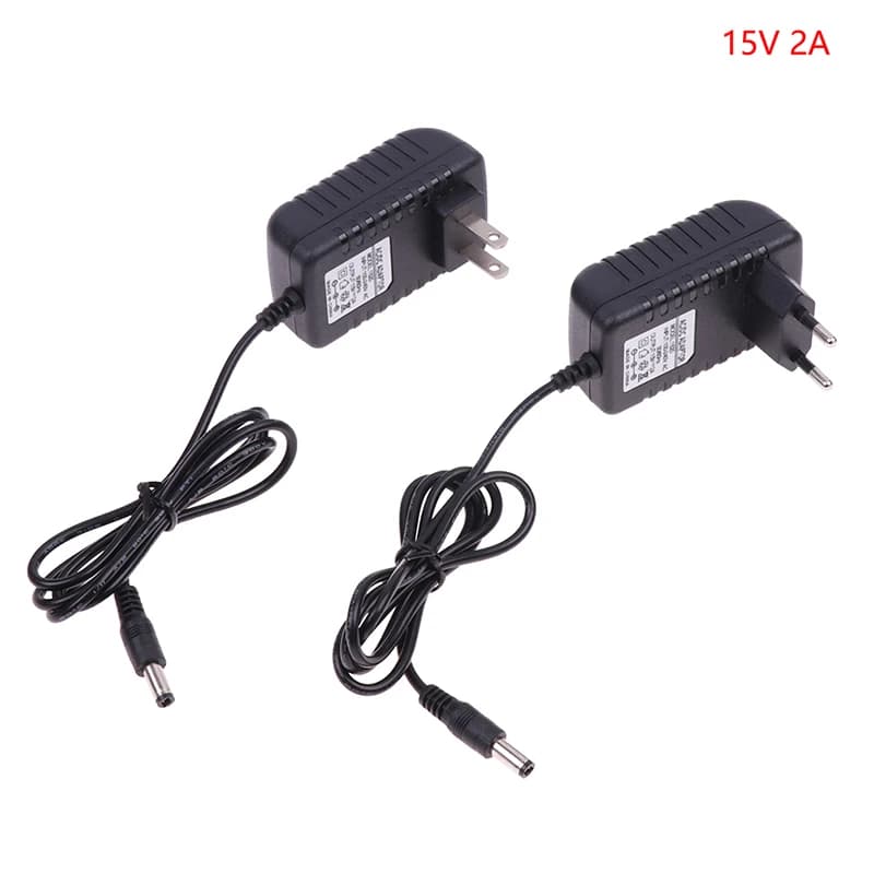 Adattatore convertitore 15V2A AC 100V-240V DC 15V 2A 2000mA Alimentatore con spina EU US 5,5 mm x 2,1-2,5 mm
