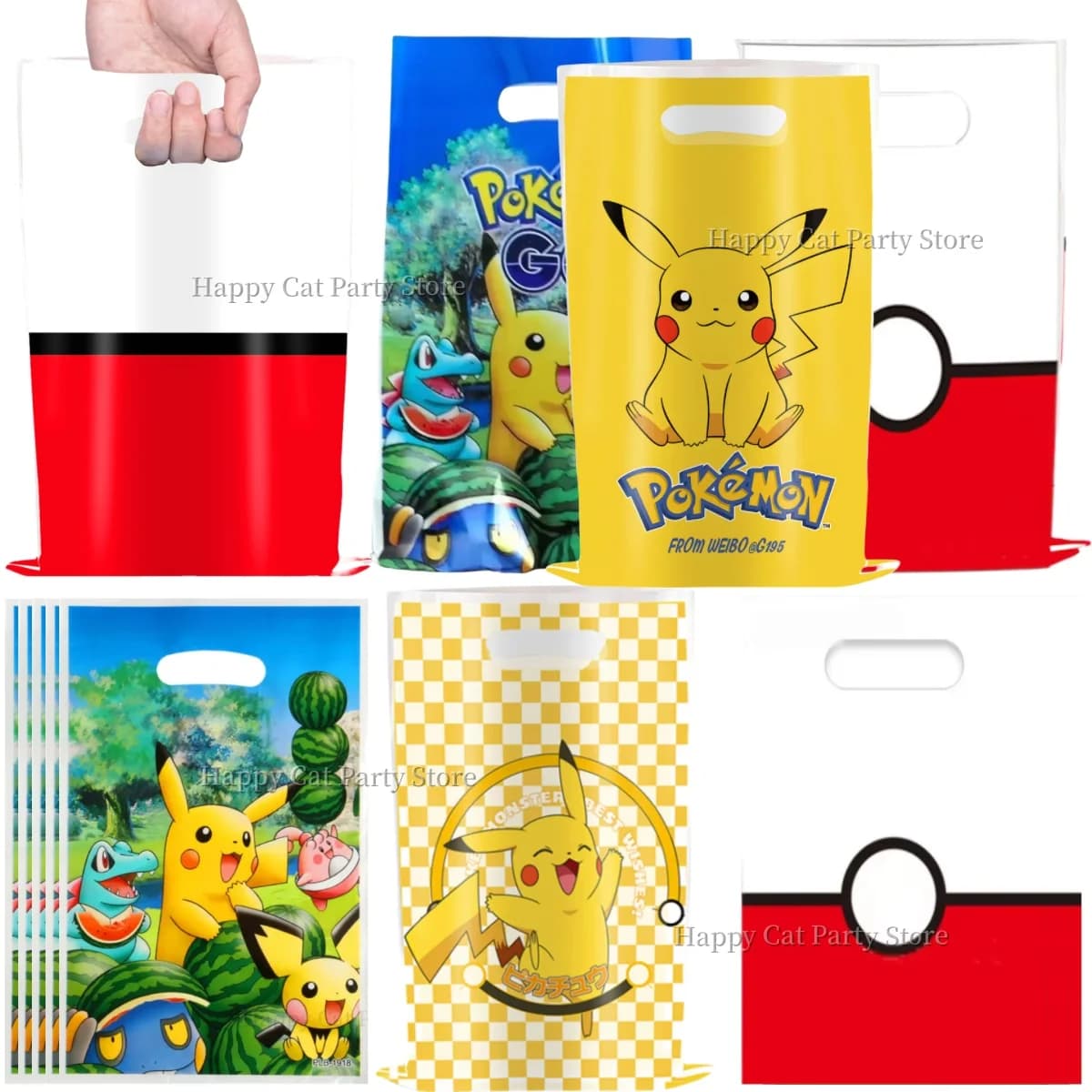 Sacchetto regalo di compleanno Pikachu Figure Pokemon Sacchetto regalo Pokemon Sacchetto di caramelle Pikachu Confezione omaggio Bomboniere Regalo Pokemon ospite