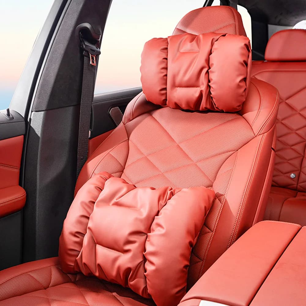 Set di supporto lombare e poggiatesta morbidi per auto, comodo cuscino per il collo per Mercedes Benz, Audi, BMW, Jeep, KIA, Toyota, Hyundai, Honda ecc.