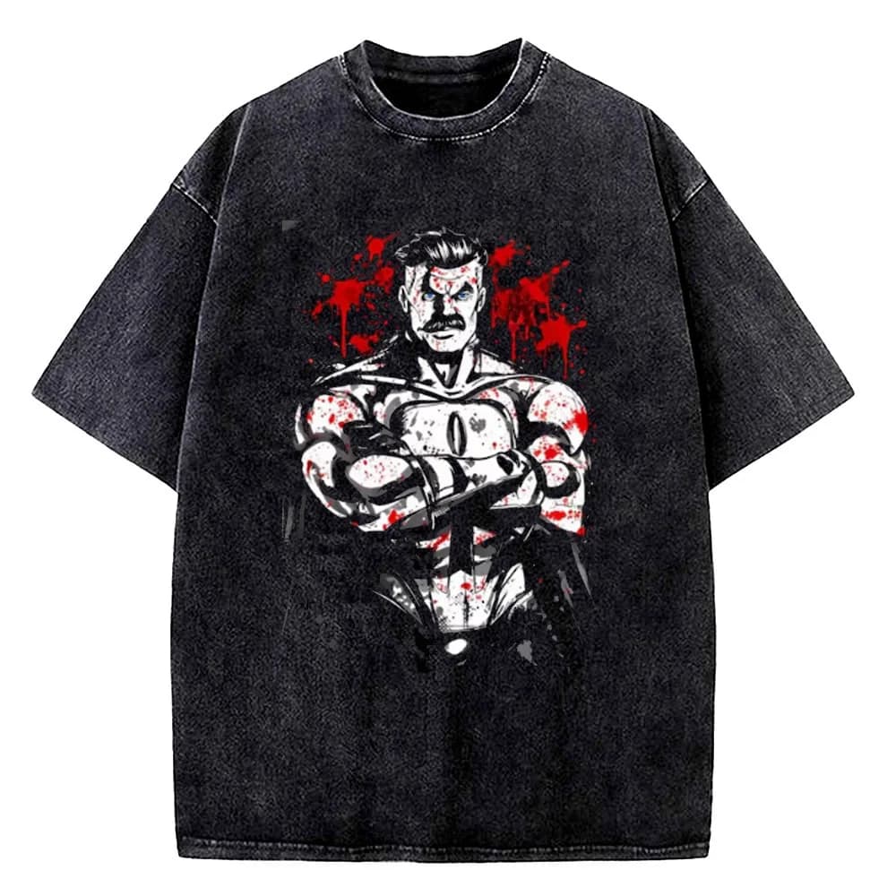 Thragg cotton Vintage Washed shirt teen Punk Digital Graphic Pop Culture tshirt women streetwear Psychedelic Classic University