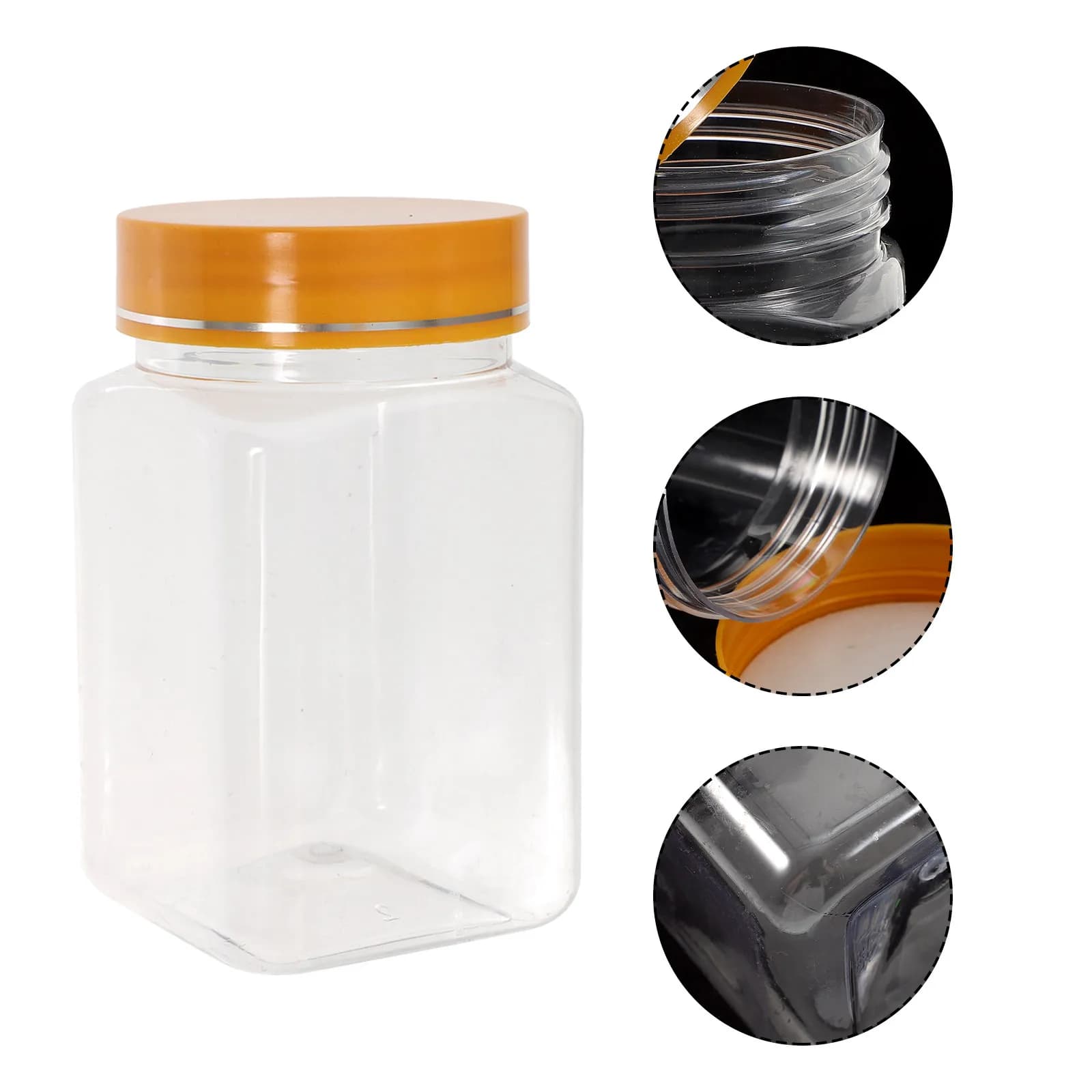 Set di 10 Eleganti Barattoli Trasparenti per Cucina con Coperchio Ermetico per Miele, Marmellata, Zucchero, Snack, Spezie, Alimenti Secchi e Caramelle