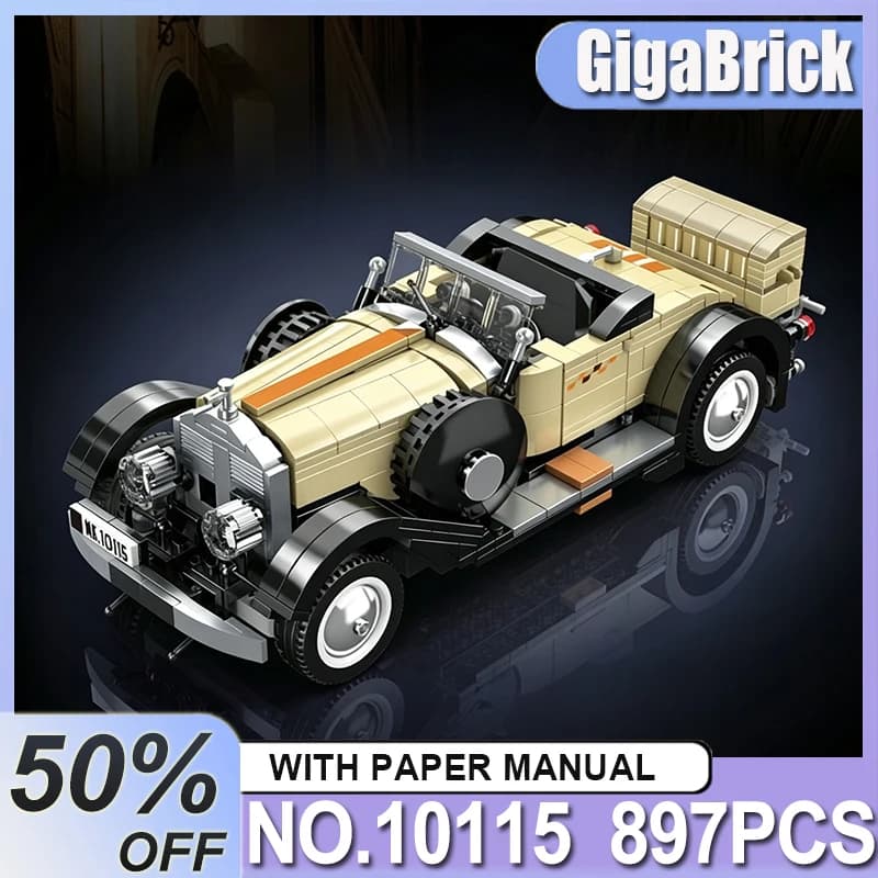 MOULD KING 10115 MOC American Classic Vintage Car Building Blocks Bricks Assembly Toys Christmas Gift