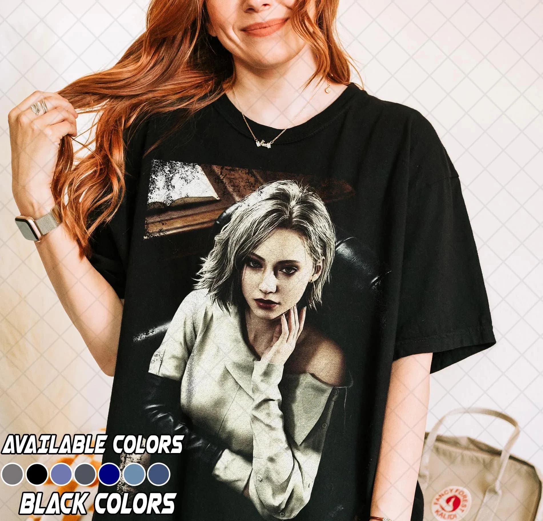 T-shirt in stile vintage Grace Ashcroft, maglietta ispirata a Dark Aesthetic Resident Evil, maglietta con personaggi di giochi horror gotici