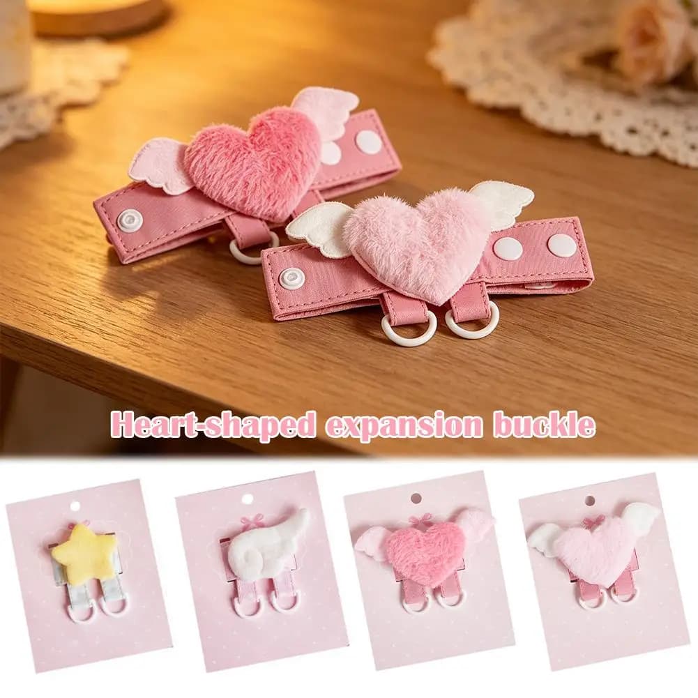 Graziosa Fibbia Estensibile a Forma di Bambola Cartone Animato, Stella e Cuore in Peluche, con Anello a D, Ciondolo Organizzatore per Borsa, Fibbia Espositiva per Gioielli Fai da Te