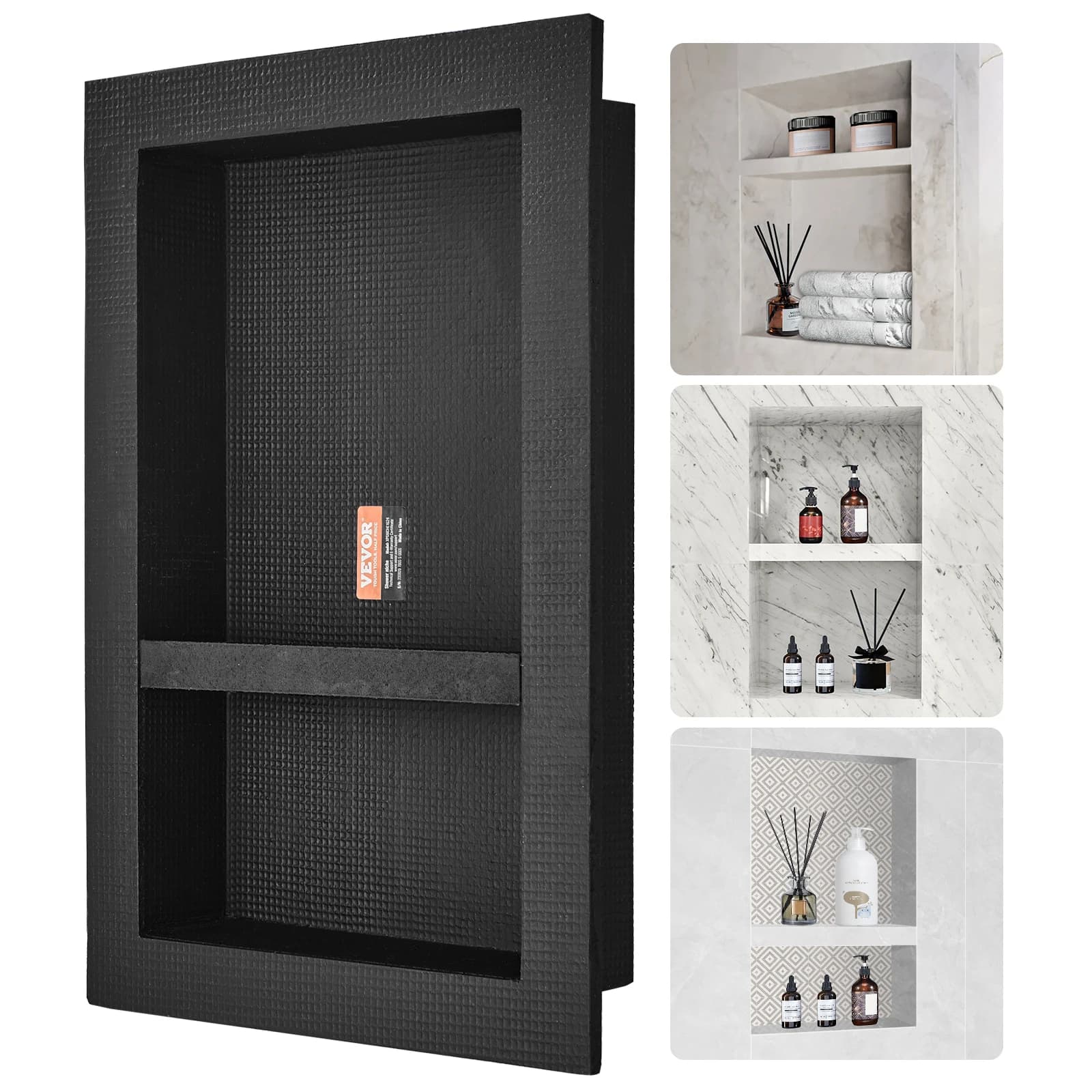 SucceBuy Shower Enclosure ready for corners for tile organizer Niche recessed Niche Sealed protection for shower soap Bathroom
